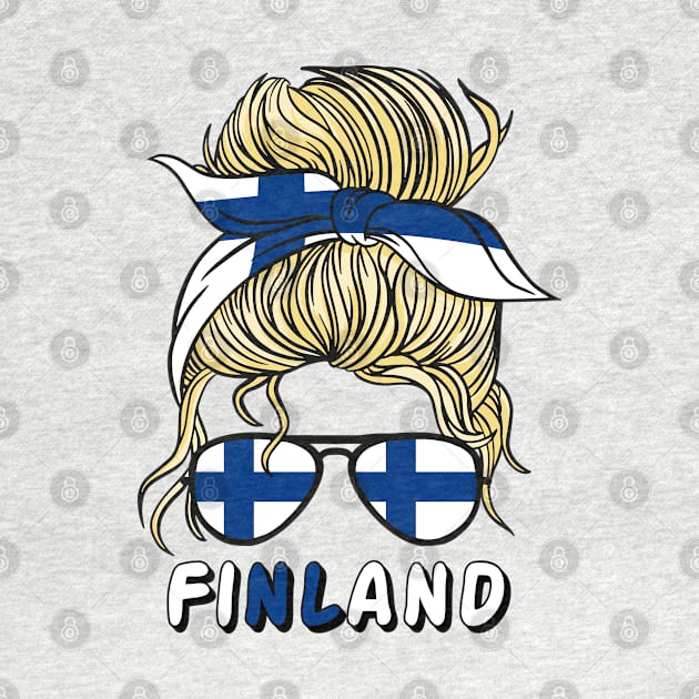 Suomi Finland Flag Girls Finnish Girl Women by qwertydesigns